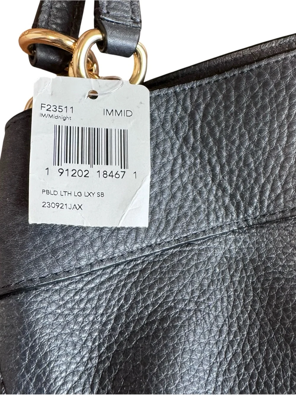 NWT! COACH Lexi Shoulder Bag Large Pebbled Leather Midnight F23511